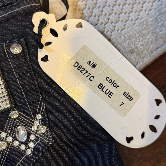 Black Blue Jean's with Rhinestone size 7 - Picture 3 of 9